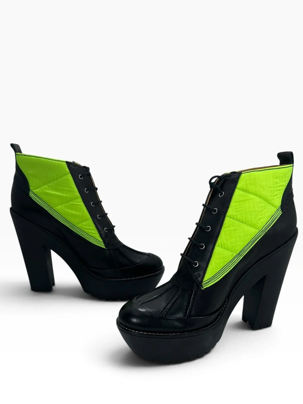 Polo Ralph Lauren Hester Platform Duck Boots in Black/Neon Green